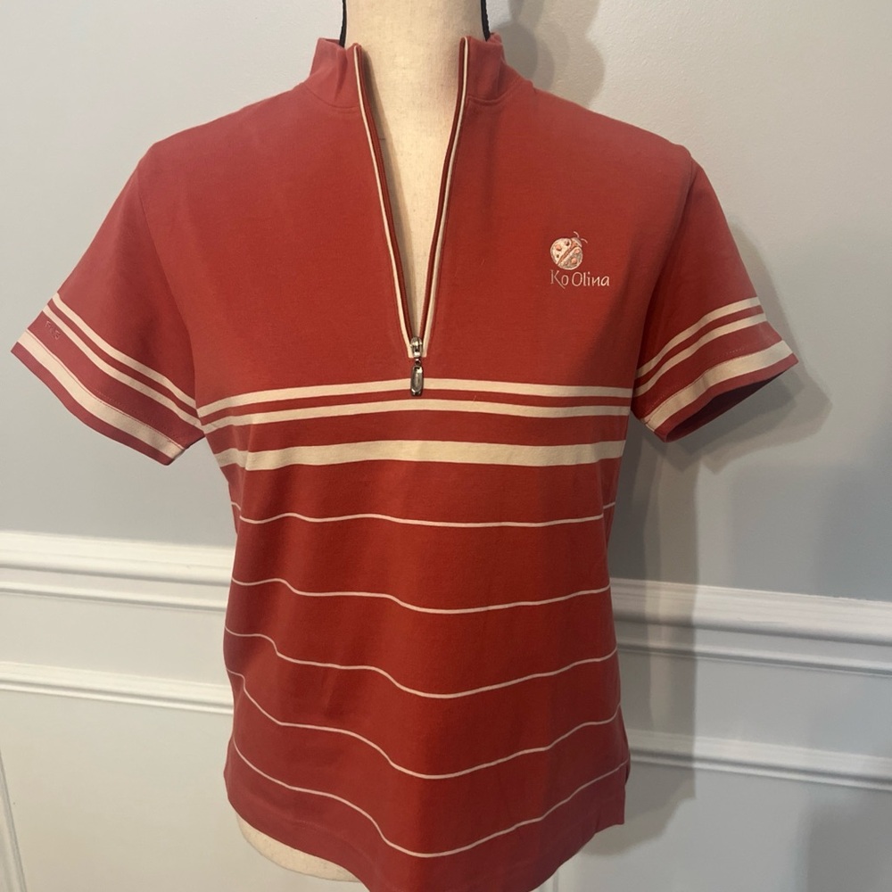Ping Collection Ko Olina Women’s Golf Shirt Short Sleeves Cotton Ladybug Size M